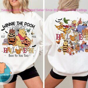 Winnie The Pooh Halloween Pooh Bear Boo To You Too sweatshirt shirt white